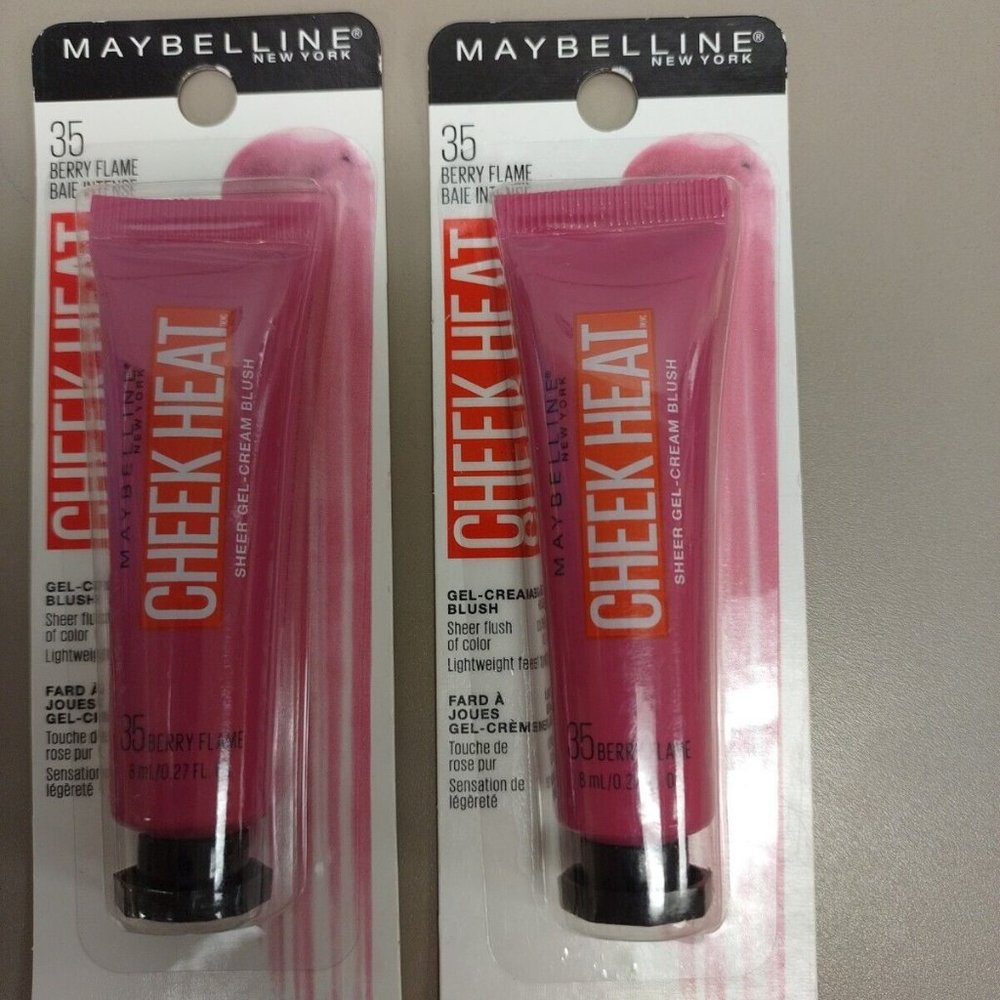 (2) Maybelline Cheek Heat Gel-Cream Blush #35 Berry Flame